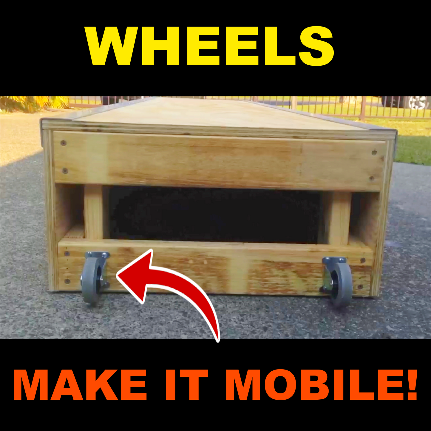 Image showing the wheels on the Grind Box