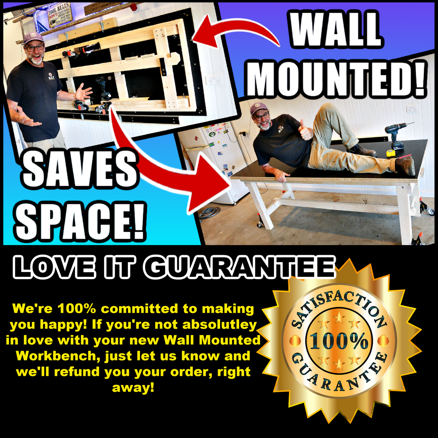 Wall Mounted Workbench, Workbench, Work bench, DIY Workbench,
Workbench Plans