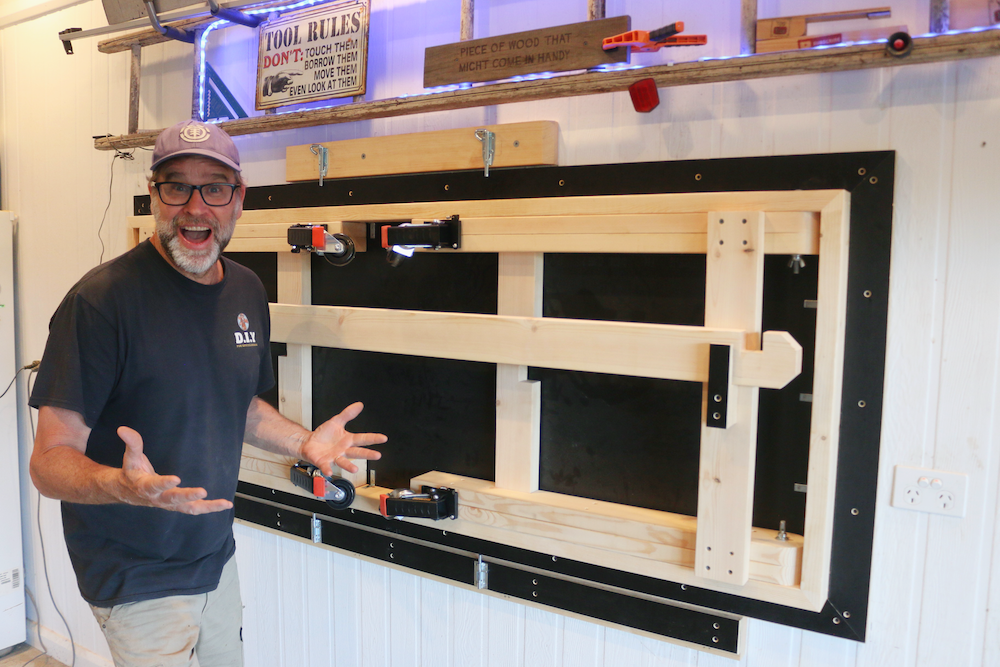 Image of Workbench Mounted on Wall