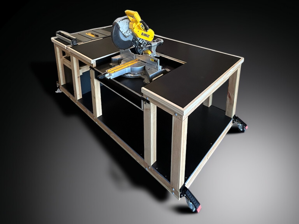 Miter Saw, Table Saw, Flip-Top Workbench