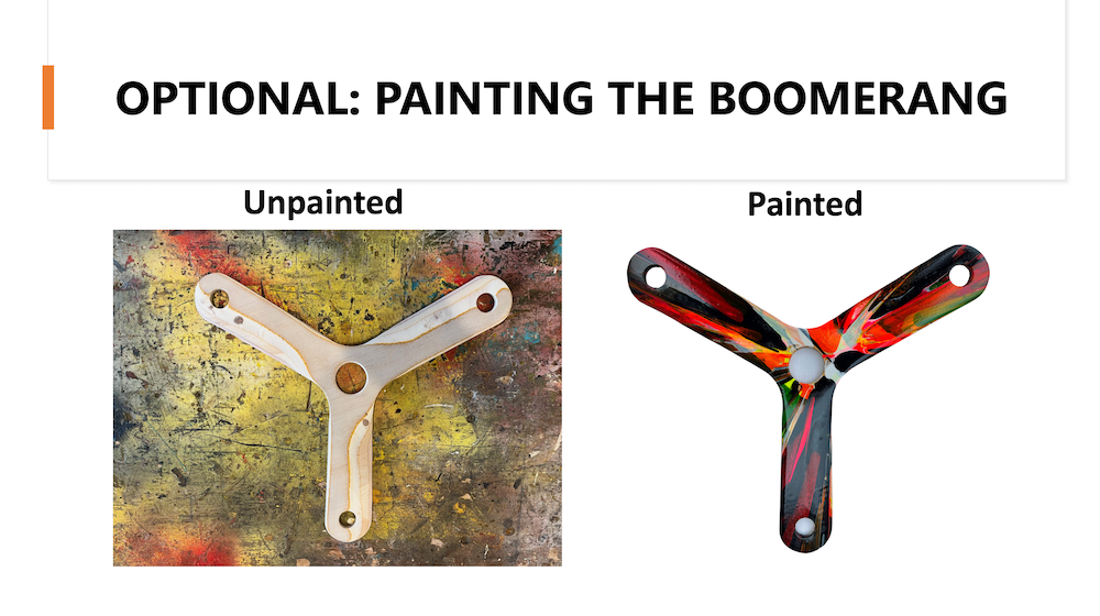 Painted and Unpainted Boomerang Image