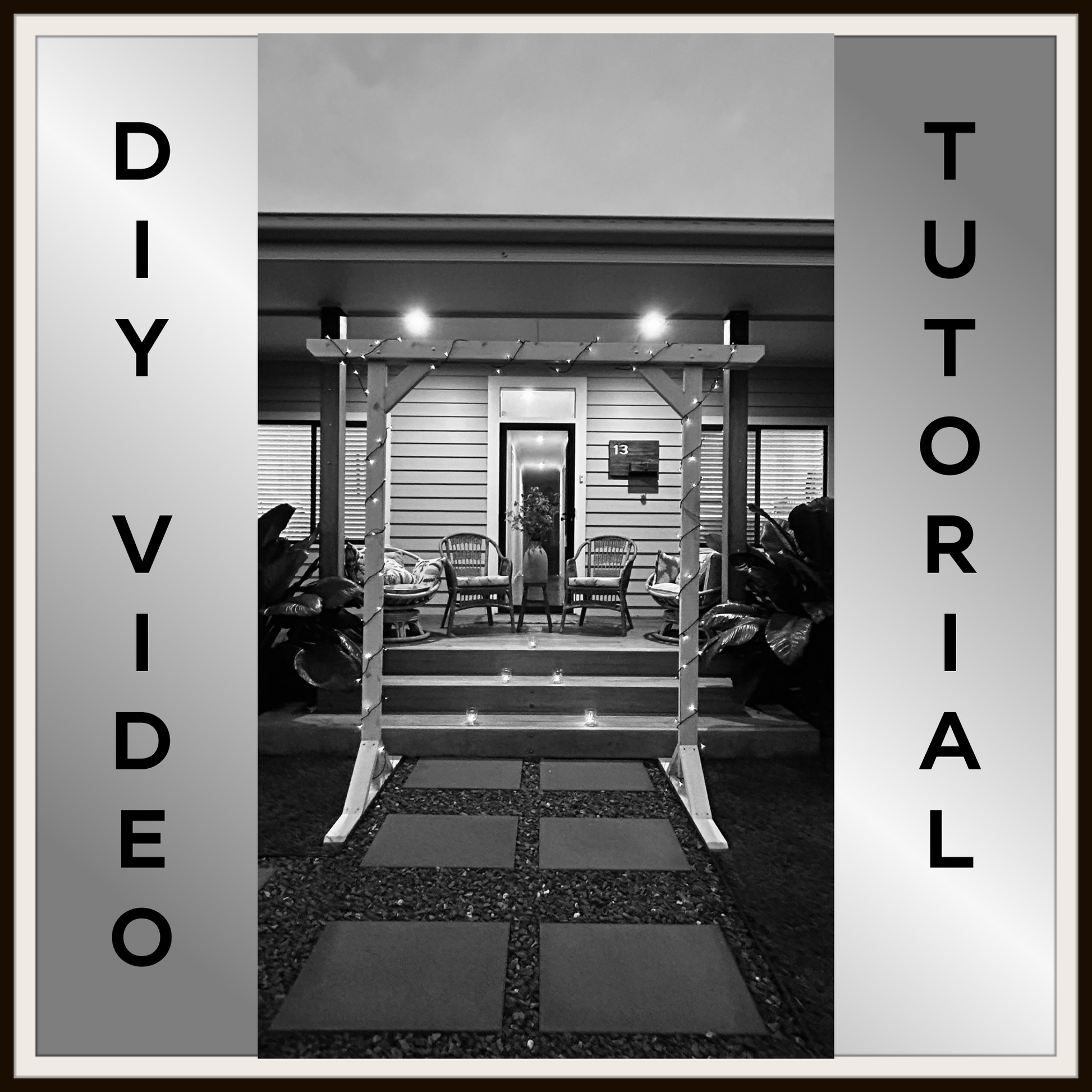 Wedding Arbor stylised in black and white