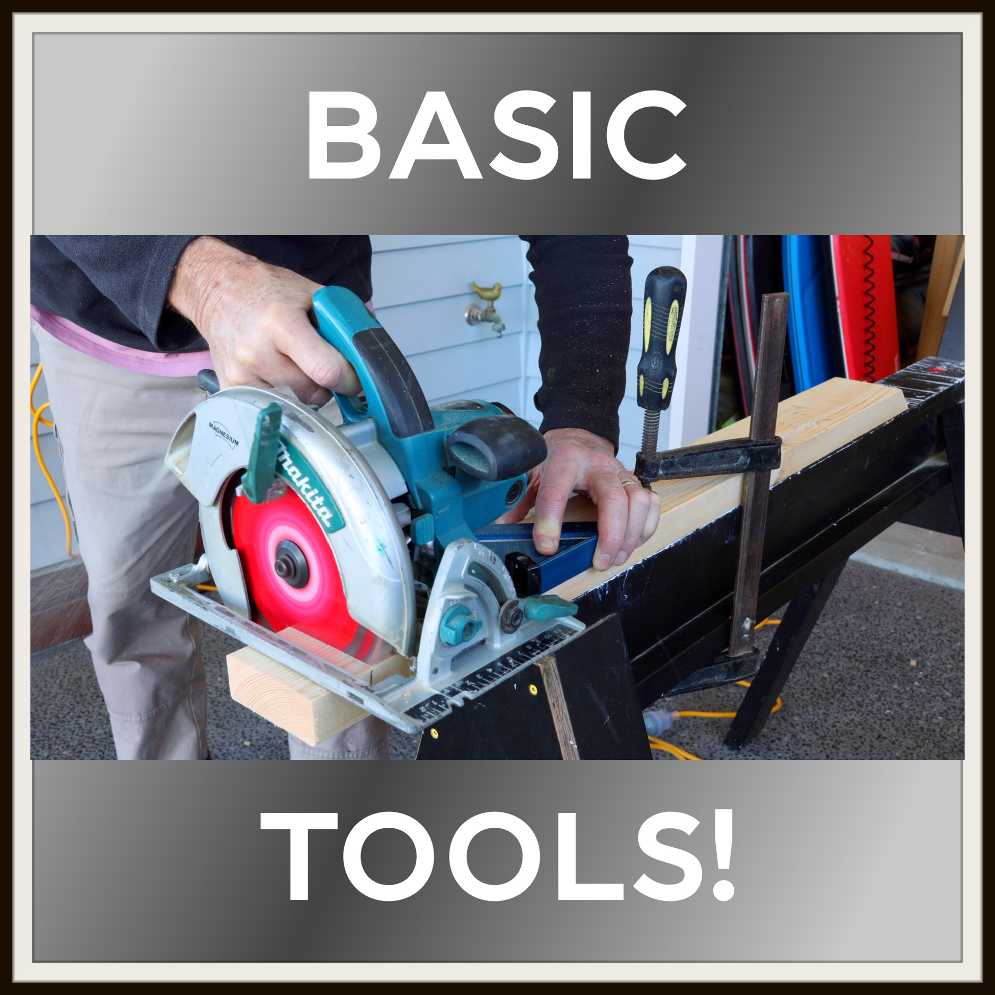 Image showing the tools required to build a wedding arbor