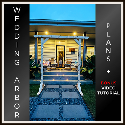 Picture of wedding arbor with lights