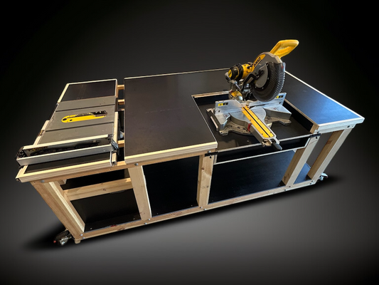 Miter Saw, Table Saw, Flip-Top Workbench